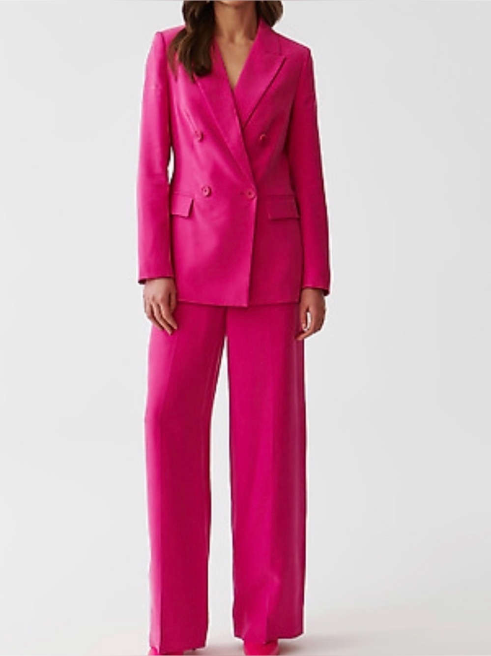 Zara Double Breasted Tailored Blazer and Pants Set Pink Size Large